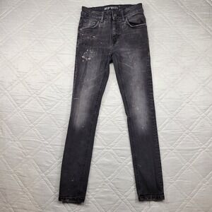M. Society black distressed and stained skinny jeans size 28X30